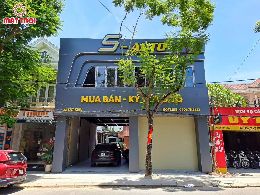 Bảng hiệu alu S-AUTO ở Huế do Quảng cáo Mặt Trời thi công