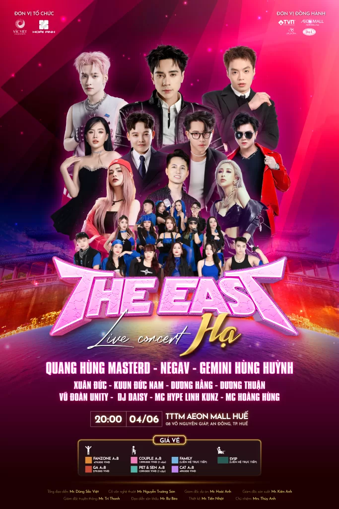 THE EAST LIVE CONCERT Hạ quy tụ những tên tuổi nổi bật trong làn nhạc Việt