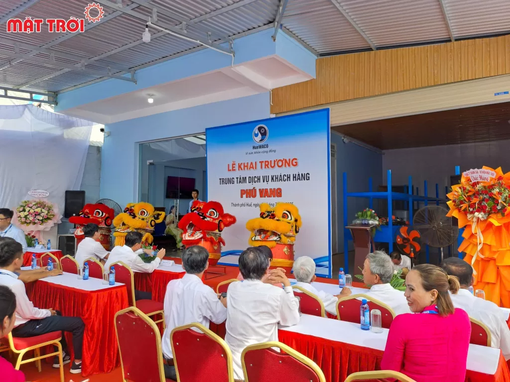 Không gian diễn ra sự kiện khai trương được setup chuyên nghiệp - Công ty tổ chức sự kiện tại Huế Mặt Trời Event thực hiện