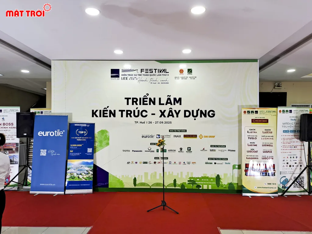 Backdrop chính của sự kiện Triển lãm Kiến Trúc - Xây dựng