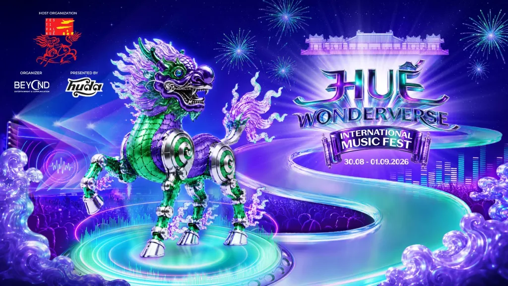 Huế Wonderverse Music Fest 2026 diễn ra từ 30/8 đến 1/9/2026