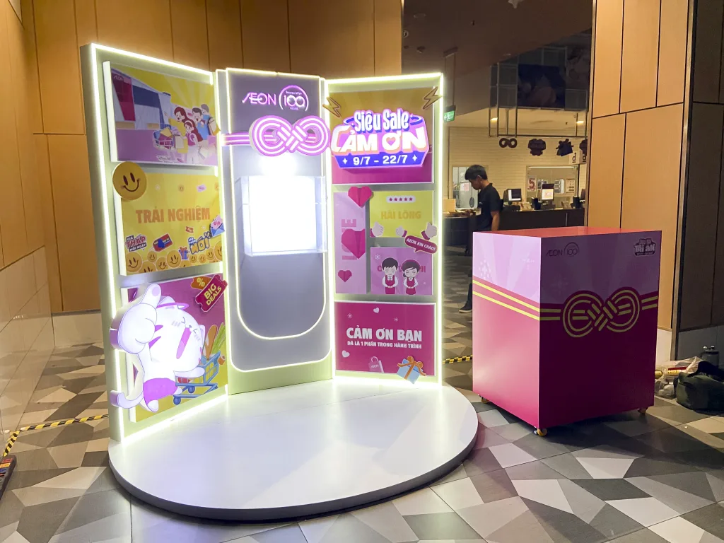 Photobooth Siêu Sale Cảm Ơn của aeon Huế do Quảng cáo Mặt Trời thi công